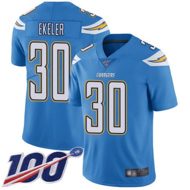 Los Angeles Chargers NFL Football Austin Ekeler Electric Blue Jersey Youth Limited #30 Alternate 100th Season Vapor Untouchable->youth nfl jersey->Youth Jersey